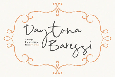Daytona Baressi - Rough Handwritten Font Font Timur type 