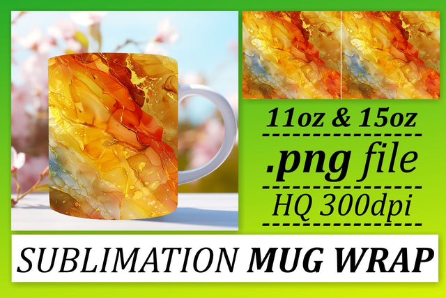Dazzling Marble Pattern Mug Wrap, Sublimation, 11oz 15oz Sublimation afrosvg 
