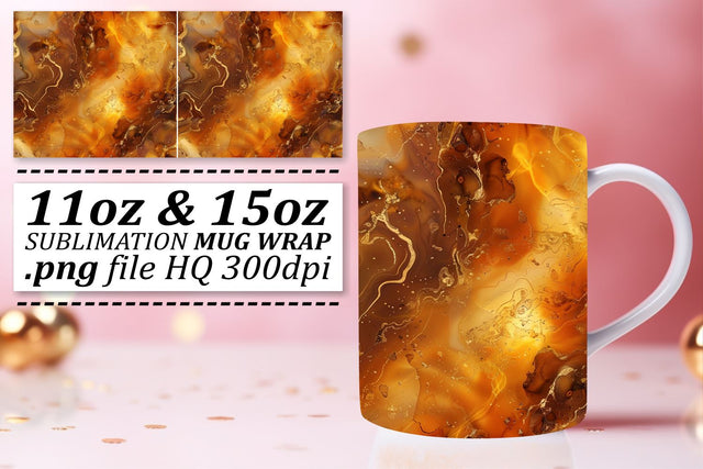 Dazzling Marble Print Mug Wrap, Sublimation, 11oz 15oz Sublimation afrosvg 