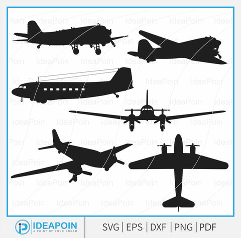 DC-3 Airplane svg, DC-3 Airplane vector, Douglas DC-3 Vector, Pilot, Airplane Vector, Jet svg SVG Dinvect 