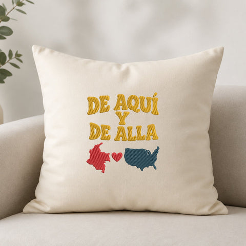 De Aquí y de Allá Colombia USA Embroidery Design – Colombian American Pride Machine Embroidery File, Hispanic Heritage Design Embroidery/Applique DESIGNS PatternFeed8 
