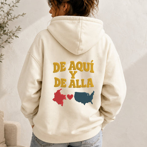 De Aquí y de Allá Colombia USA Embroidery Design – Colombian American Pride Machine Embroidery File, Hispanic Heritage Design Embroidery/Applique DESIGNS PatternFeed8 