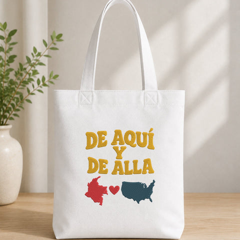 De Aquí y de Allá Colombia USA Embroidery Design – Colombian American Pride Machine Embroidery File, Hispanic Heritage Design Embroidery/Applique DESIGNS PatternFeed8 