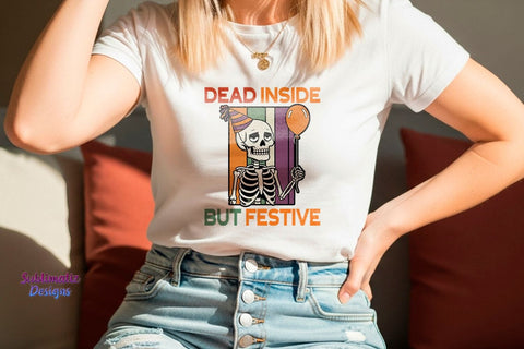 Dead Inside But Festive PNG Design | Halloween design for sublimation Sublimation Sublimatiz Designs 