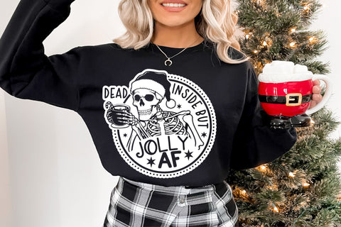 Dead inside but jolly AF svg, Skull Santa SVG, Christmas Svg SVG TonisArtStudio 