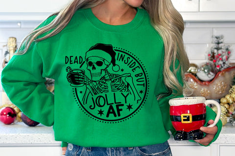 Dead inside but jolly AF svg, Skull Santa SVG, Christmas Svg SVG TonisArtStudio 