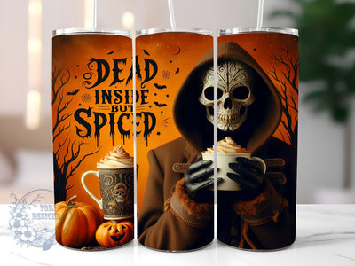 Dead Inside But Spiced 20oz Skinny Tumbler, Coffee Dead Tumbler Png, Straight & Tapered Tumbler Wrap, Instant Digital Download Sublimation ToriDesigns 