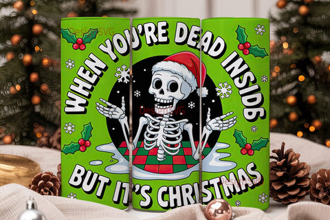 Dead Inside Christmas Tumbler Wrap Sublimation DesignSVG 