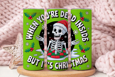 Dead Inside Christmas Tumbler Wrap Sublimation DesignSVG 