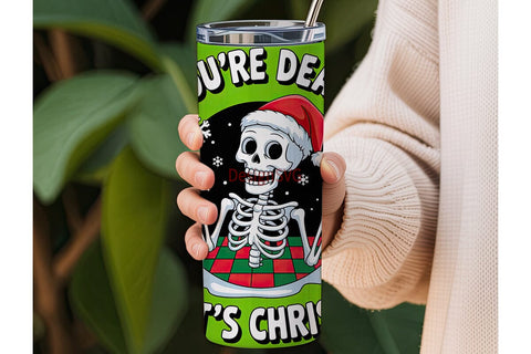 Dead Inside Christmas Tumbler Wrap Sublimation DesignSVG 