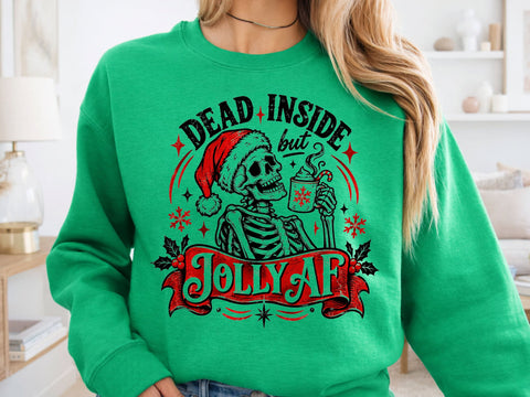 Dead Inside Jolly AF Skeleton PNG Design SVG DesignDestine 