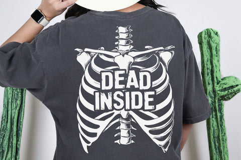 Dead Inside Skeleton Rib Cage Graphic T-Shirt SVG DesignDestine 