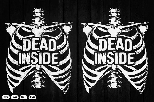 Dead Inside Skeleton Rib Cage Graphic T-Shirt SVG DesignDestine 