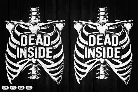 Dead Inside Skeleton Rib Cage Graphic T-Shirt SVG DesignDestine 
