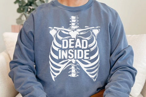 Dead Inside Skeleton Rib Cage Graphic T-Shirt SVG DesignDestine 