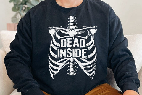 Dead Inside Skeleton Rib Cage Graphic T-Shirt SVG DesignDestine 