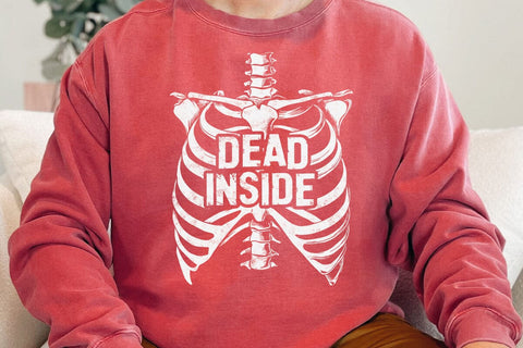 Dead Inside Skeleton Rib Cage Graphic T-Shirt SVG DesignDestine 