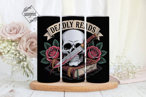 Deadly Reads 20oz Tumbler Wrap Sublimation sassyprint 