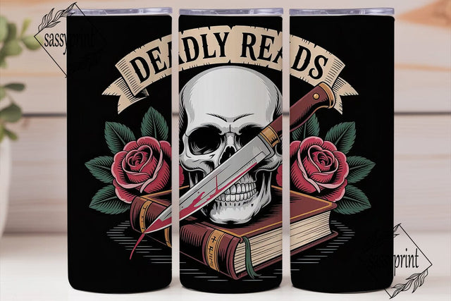 Deadly Reads 20oz Tumbler Wrap Sublimation sassyprint 
