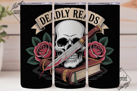 Deadly Reads 20oz Tumbler Wrap Sublimation sassyprint 