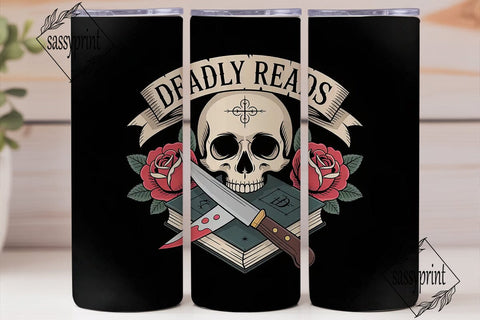 Deadly Reads 20oz Tumbler Wrap Sublimation sassyprint 