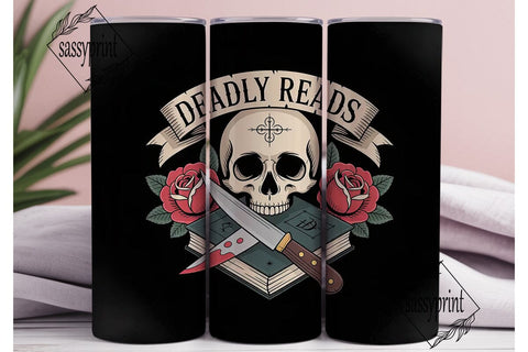 Deadly Reads 20oz Tumbler Wrap Sublimation sassyprint 