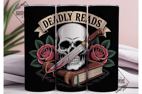 Deadly Reads 20oz Tumbler Wrap Sublimation sassyprint 