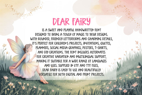 Dear Fairy Font – Cute Kids Font, Cricut Font, Girly Font Font TonisArtStudio 