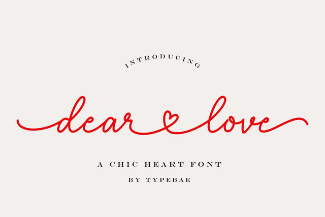 Dear Love - Chic Wedding Heart Font Font Typebae 