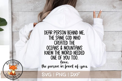 Dear Person Behind Me SVG, Christian SVG, The Same God SVG SVG RedFoxDesignsUS 