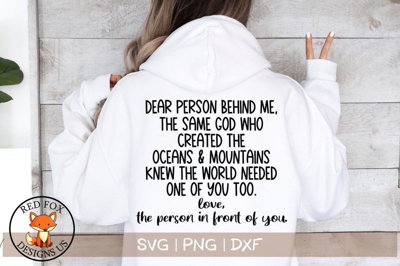Dear Person Behind Me SVG, Christian SVG, The Same God SVG SVG RedFoxDesignsUS 