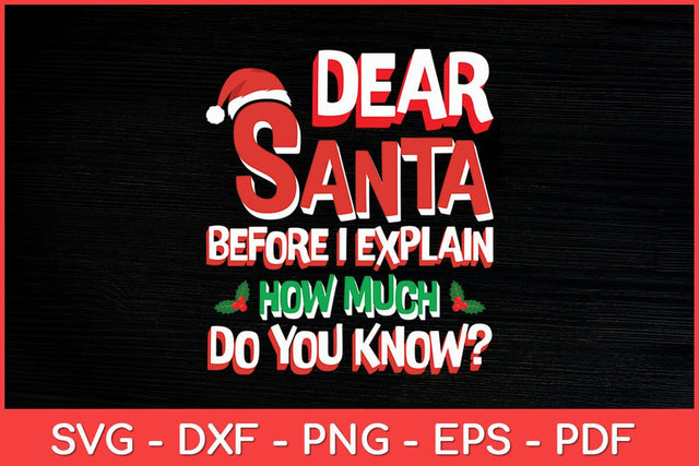 Dear Santa Before I Explain Christmas Funny Svg Design SVG artprintfile 