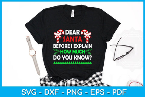 Dear Santa Before I Explain How Much Do You Know SVG PNG PDF Cut File SVG Creativedesigntee 