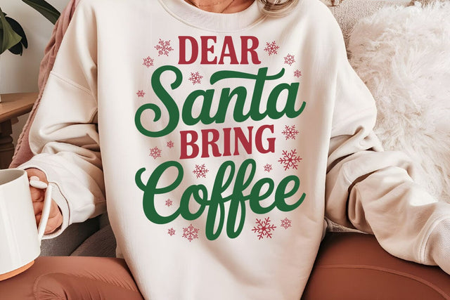 Dear Santa Bring Coffee SVG Angelina750 