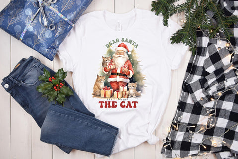 Dear Santa Don't Forget the Cat PNG Sublimation Sublimation CraftLabSVG 