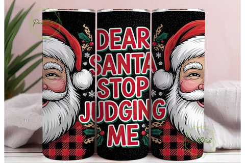 Dear Santa Funny Christmas 20oz Tumbler Sublimation PixelChick 