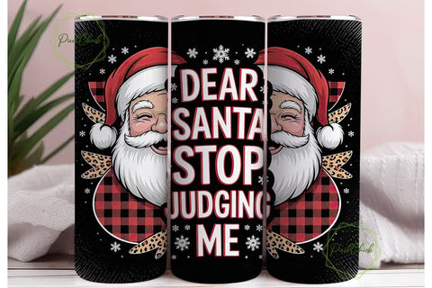 Dear Santa Funny Christmas 20oz Tumbler Sublimation PixelChick 