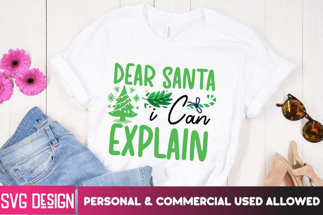 Dear Santa i Can Explain SVG Design, Christmas SVG Cut File, Christmas SVG Quotes, Merry Christmas SVG Design, Christnmas Sublimation PNG SVG BlackCatsMedia 