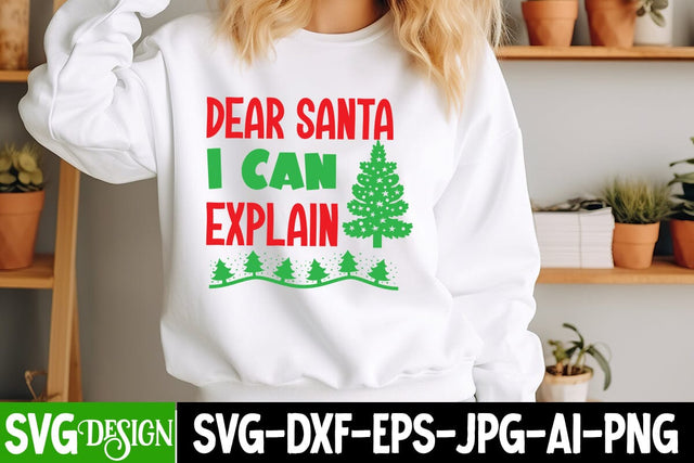 Dear Santa i Can Explain SVG Design, ,Christmas SVG cut file,Christmas Tree clipart,Farmhouse sign SVG,Christmas Svg SVG BlackCatsMedia 