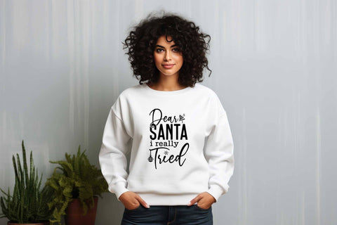 Dear Santa I Really Tried Svg File for Winter Christmas Holiday, Christmas Shirt Svg, Santa Svg, Funny Christmas Svg, Christmas Svg, Winter Svg SVG DesignDestine 