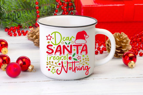 Dear Santa I Regret Nothing| Funny Christmas SVG Cutting Files. SVG CosmosFineArt 