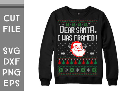 Dear Santa I Was Farmed! Ugly Sweater design SVG Svgcraft 