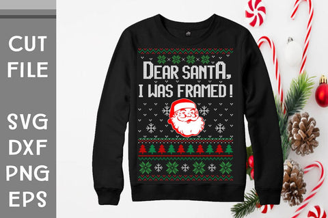 Dear Santa I Was Farmed! Ugly Sweater design SVG Svgcraft 