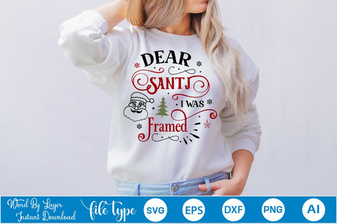 Dear Santa I Was Framed SVG Design, Christmas SVG Design, SVGs,Quotes and Sayings,Food & Drink,On Sale, Print & Cut SVG DesignPlante 503 
