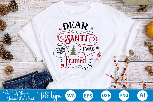 Dear Santa I Was Framed SVG Design, Christmas SVG Design, SVGs,Quotes and Sayings,Food & Drink,On Sale, Print & Cut SVG DesignPlante 503 