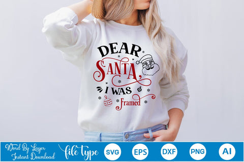 Dear Santa I Was Framed SVG Design, Christmas SVG Design, SVGs,Quotes and Sayings,Food & Drink,On Sale, Print & Cut SVG DesignPlante 503 