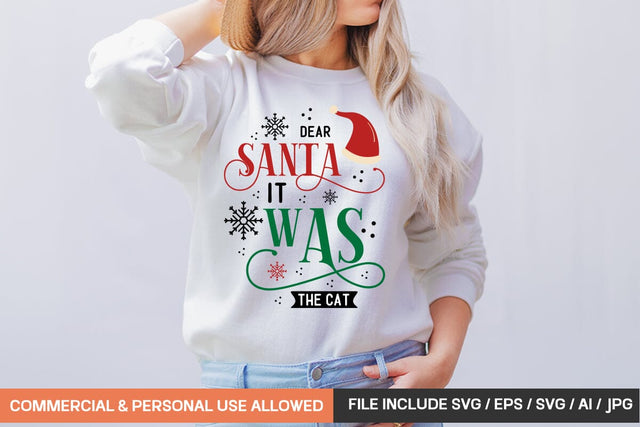 Dear Santa It Was The Cat Svg Design SVG designmaster24 