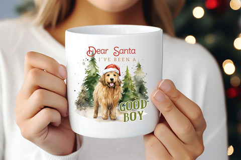 Dear Santa I've Been a Good Boy, Funny Christmas Dog Saying PNG Sublimation CraftLabSVG 