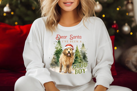 Dear Santa I've Been a Good Boy, Funny Christmas Dog Saying PNG Sublimation CraftLabSVG 