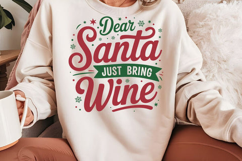 Dear Santa Just Bring Wine SVG Angelina750 